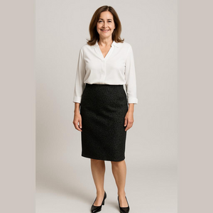 Spense Medium Black Grey Patterned Skirt